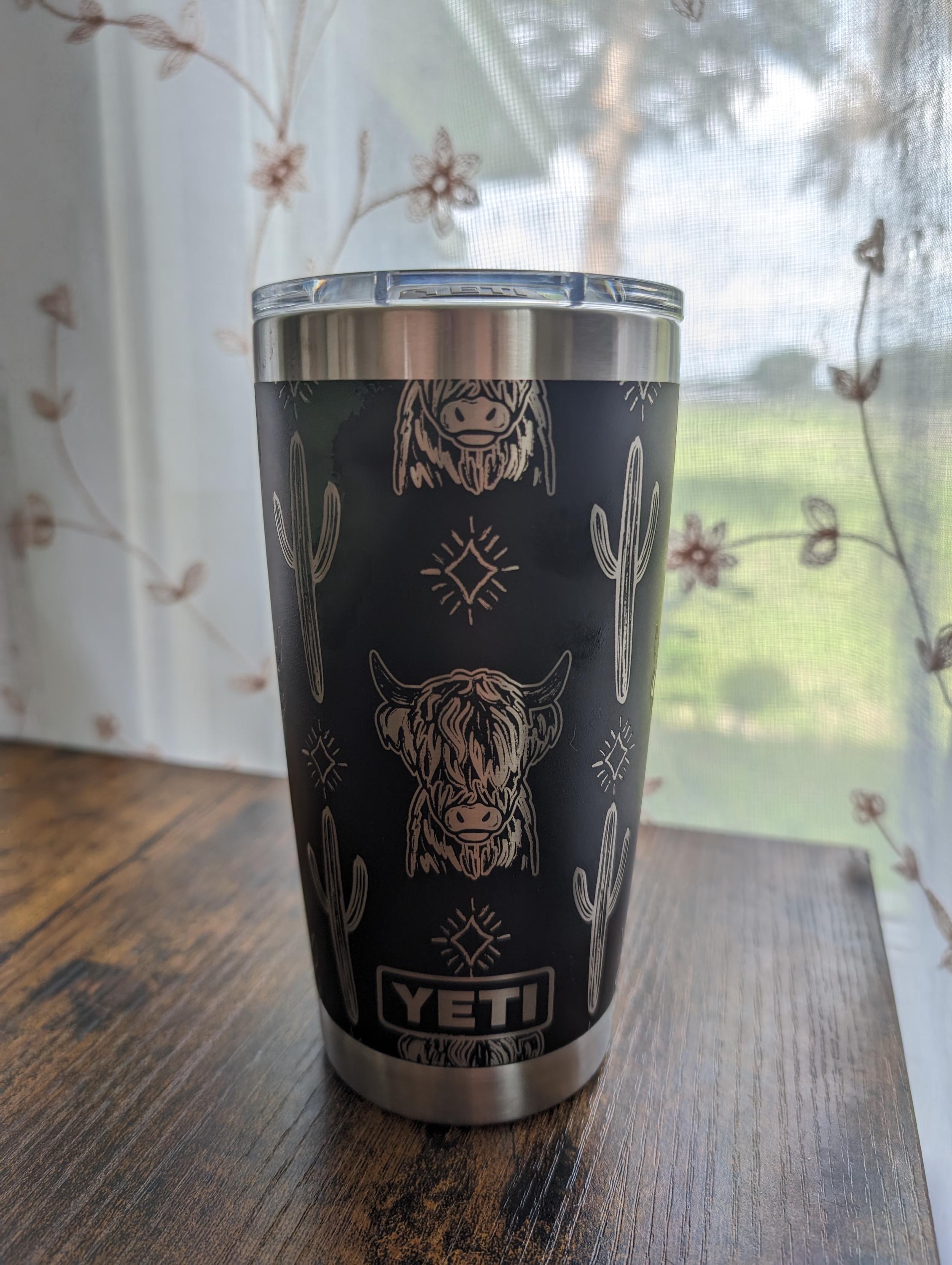 20oz - 360 Highland Cow engraved YETI tumbler