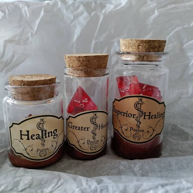 120 Pcs Transparent Red D4 Dice 6 Pcs Potion Bottle 3.4 Oz Plastic Favor Ja