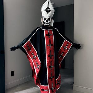 Papa 1 Inspired Robe Sequinned Motifs Lined in Red - Etsy