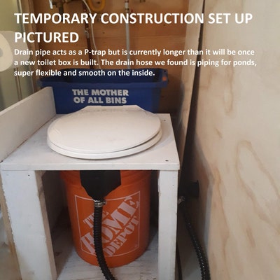 DIY XL Compost Toilet Urine Diverter and Vent Attachment, XL Diverter