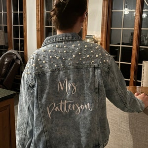Embroidered Bride Denim Jacket, Bride Jean Jacket, Future Mrs Jacket ...
