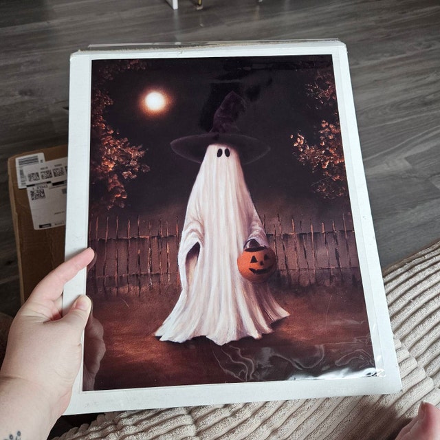 Not AI, Gary the Ghost, Whimsical Wall Decor, Art Print - 