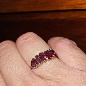 Customer photo from Sonia, Five Stone Raw Garnet Ring