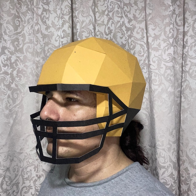 create your own football helmet for zzz American | DIY Papercraft Template Add the colors and logo of your favorite team and create wood football helmet yard signs and wall decor. Wood Football Helmet Shape -