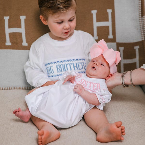 Bailey Boys Baby Romper - Ivory Smocked Christening Cross main image 1