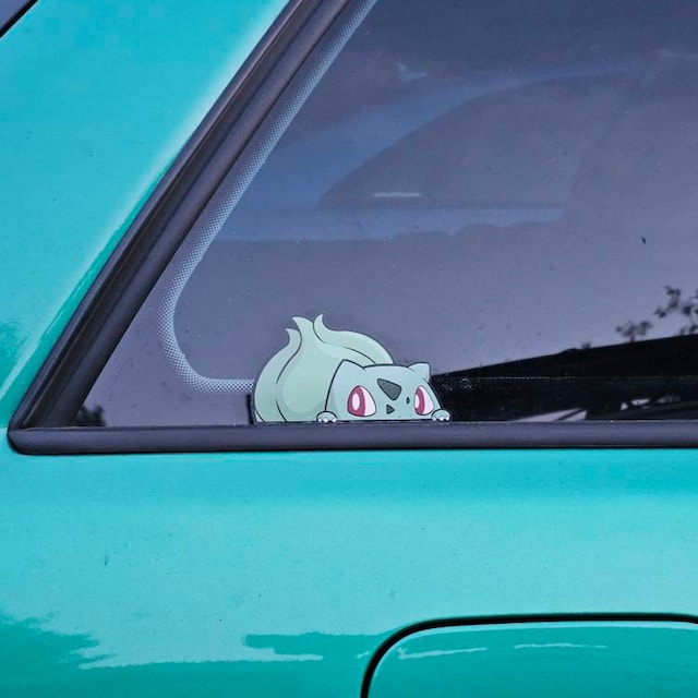 Adesivo Vinilico Bulbasaur Waving Peeker – Decalcomania Auto, Finestre, Laptop – Pokemon - 4