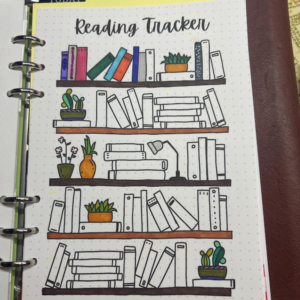 Bookshelf Reading Tracker - PRINTABLE Journal Page - Reading Log - Book ...