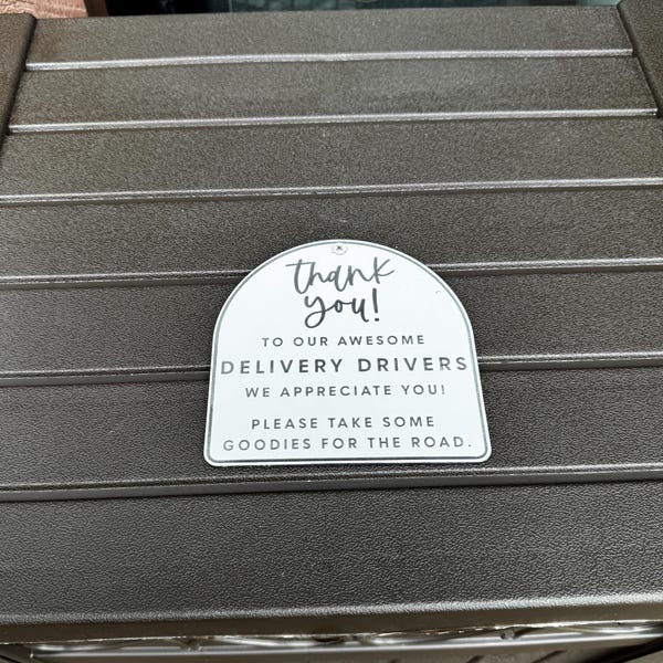 Delivery Driver Thank You Weatherproof Snack Goodie Treat Box Sign - Etsy