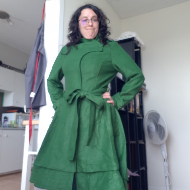 Long Wool Coat, Wool Coat Women, Green Wool Coat