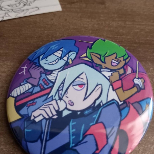 Pop'n music ポップンミュージック アッシュ　Deuil グラス Pop'n Music Deuil (smile, Yuli, Ash) Band 2.25 Inch Button - Etsy