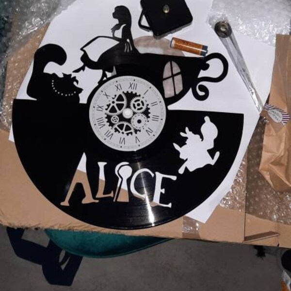 Horloge en disque vinyle 33 tours thème Joueur trompette