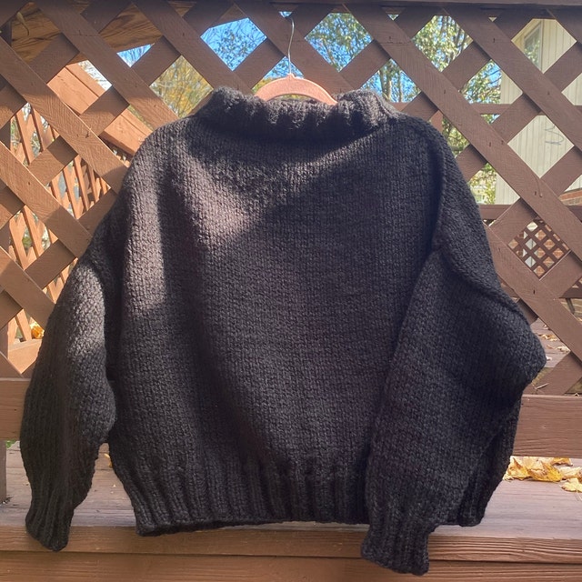 Knitting Pattern: Seamless Mock Neck Sweater, Boxy + Cropped