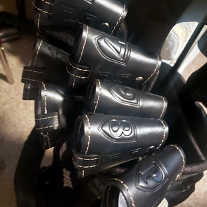 Clubshields players Series Custom Made Leather Golf Iron Head Covers 22 ...