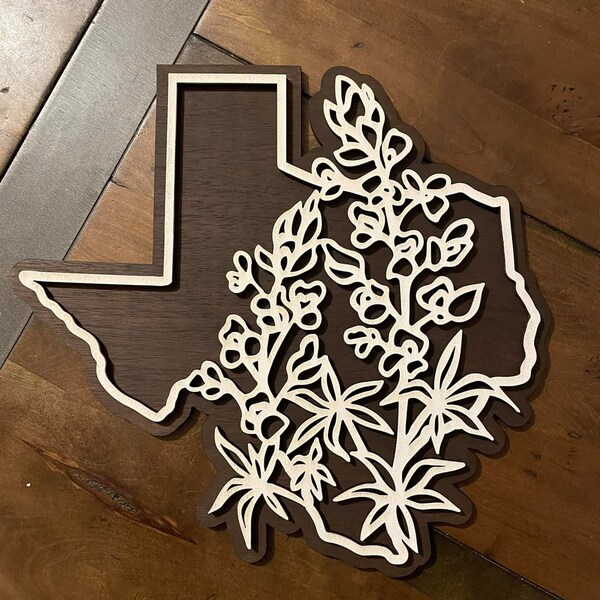 Texas Bluebonnet State Flower | Ornament | Sign | SVG Laser Cut File ...