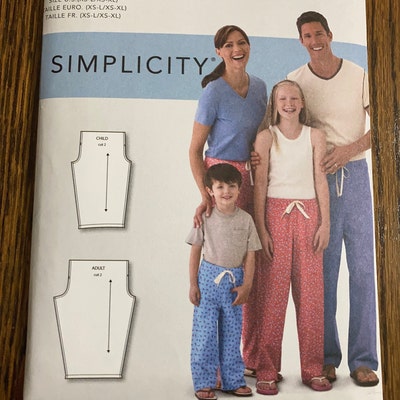 Uncut Simplicity Sewing Pattern 9132 Pull-on Lounge Pants, Pajamas ...