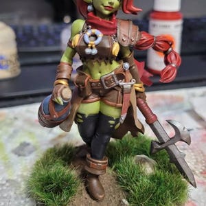 Jillie the Halberd Wielding Goblin | Female Fantasy Miniatures 3d