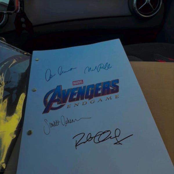 Avengers Endgame Marvel Film Movie Script, Screenplay With Signatures ...