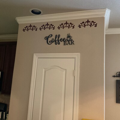 Coffee Bar Script Metal Sign Home Coffee Area Wall Décor Steel Script ...