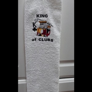 Golf Towel King Of Clubs Fun Useful Gift Embroidered Etsy