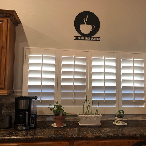 Personalized Kitchen Coffee Sign, Metal Coffee Cup Sign, Custom Coffee ...