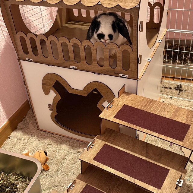 屋内用ウサギ小屋、木製ウサギ小屋、モダンなウサギ用家具、ウサギ小屋