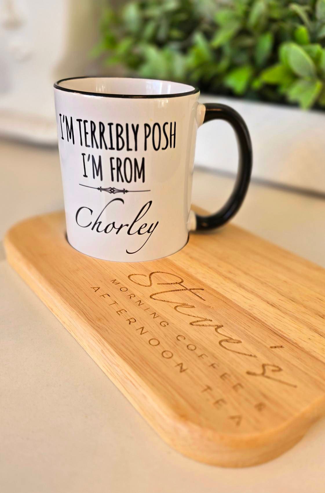 Personalized Custom Engraved Wooden Tea & Biscuit Board Serving Board Novelty Gift Birthday Valentines Housewarming Wedding Christmas