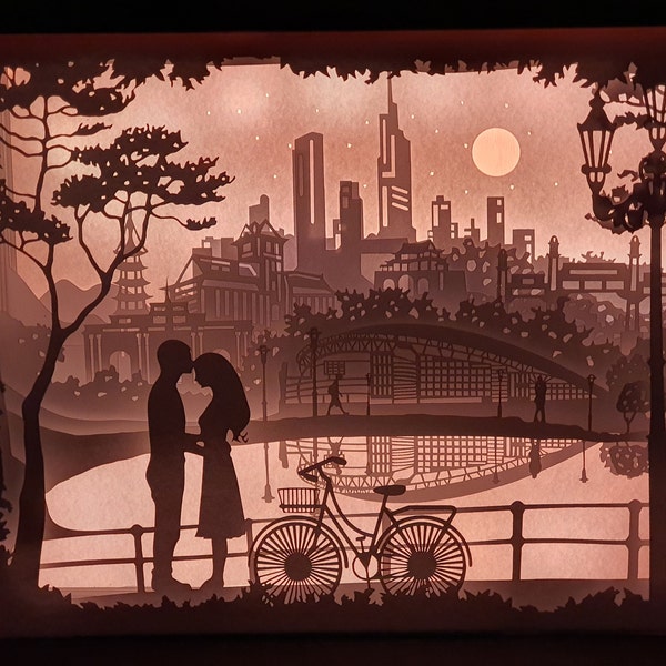 3D Paper Cut Light Box Template File Theme Wedding, Wedding ...