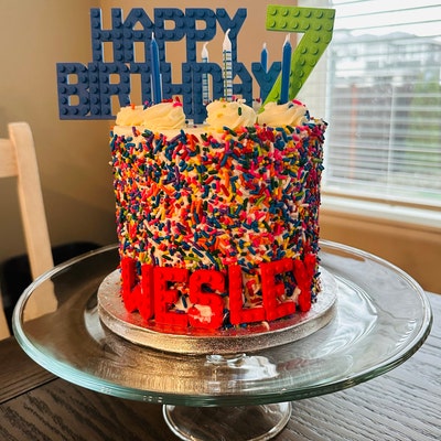 Ultimate Custom Brick Celebration Cake Set Personalized Happy Birthday ...