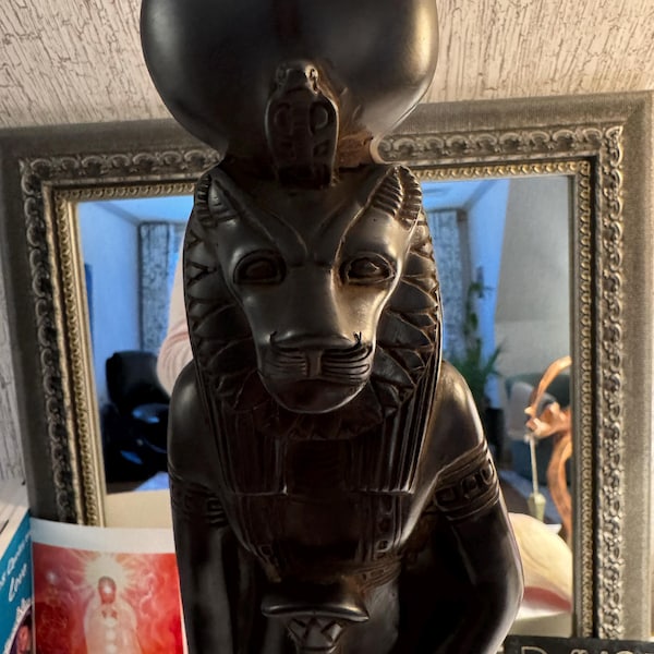Statue of Goddess Sekhmet Black Standing Large Solid Heavy Ancient ...