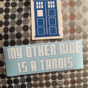 My Other Ride is a Tardis Decal (blue & White) - Etsy