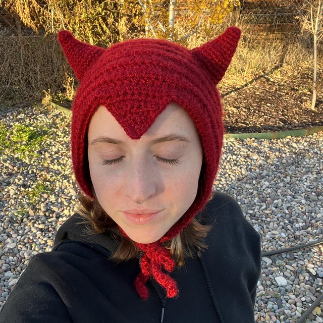 PATTERN: Crochet Devil Bonnet - Etsy display picture 1