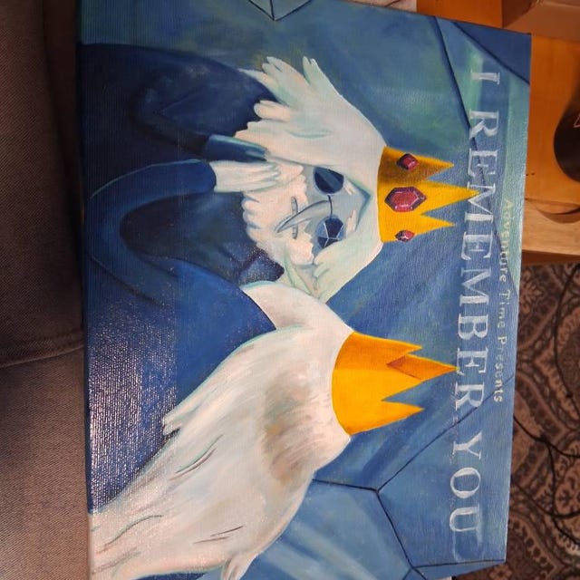 Adventure Time Art - Title Card - I REMEMBER YOU - Oil Painting on