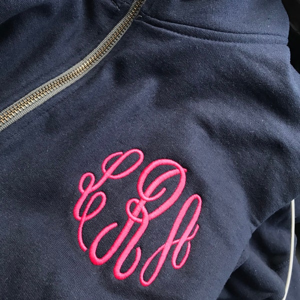 Monogrammed Pullover, Personalized Embroidered Quarter Zip Sweatshirt ...
