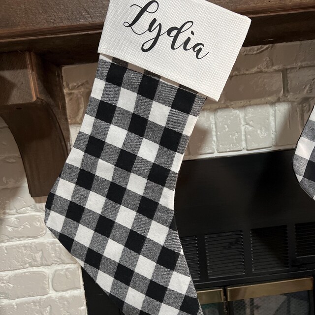 Lot De 5 Décos De Noël Buffalo Plaid – 4 Ornements + Bas De Cheminée 12″ – Neuf