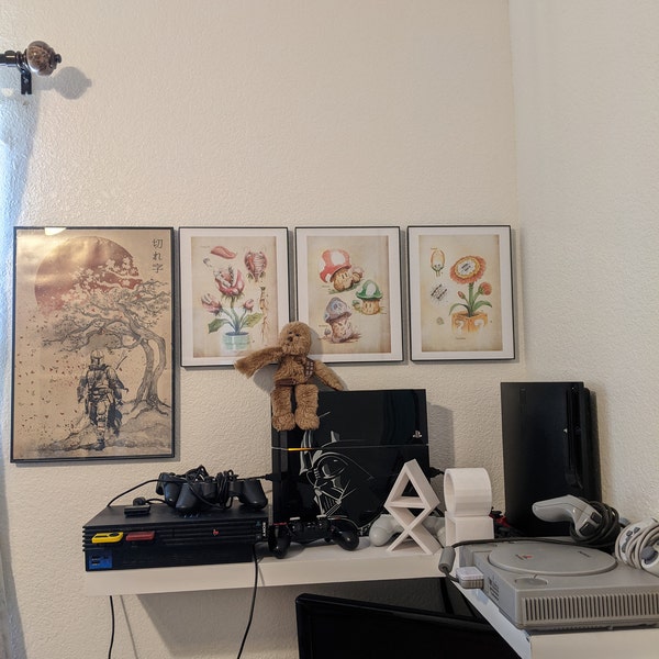 SET of 3 - Super Mario Botanical Illustration 8.5