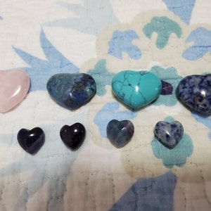 宝石ハート ハート型ヒーリングストーン - ターコイズ ラピスラズリ