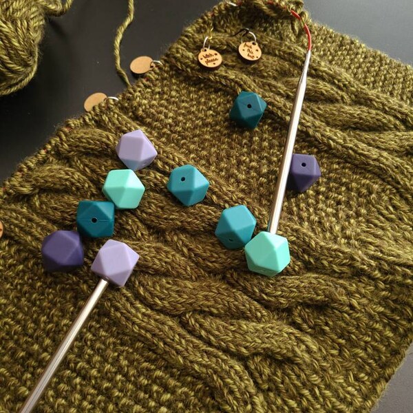 8pcs Leaf Knitting Needle Stoppers - Silicone End Caps For Needles US 1.5 To 13