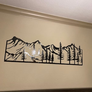 Mountain and Trees Scene Metal Wall Art - Etsy