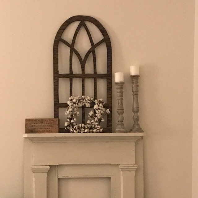 Arch Wood Window Wall Decor 24 X 48 3/4 Etsy