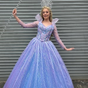 ariana glinda blue dress Wicked 2 Good Witch Ariana Glinda Dress Cosplay Costume  Lydiacosplay