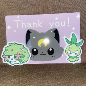 Cute Kawaii Grass Pokemon Stickers- Budew, Petilil, Lilligant, Roselia,  Whimsicott, Shaymin, Cherrim, and Bellossom