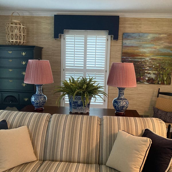 Scalloped Beige Raffia Sconce Shade With Your Choice of Trim Color Made ...
