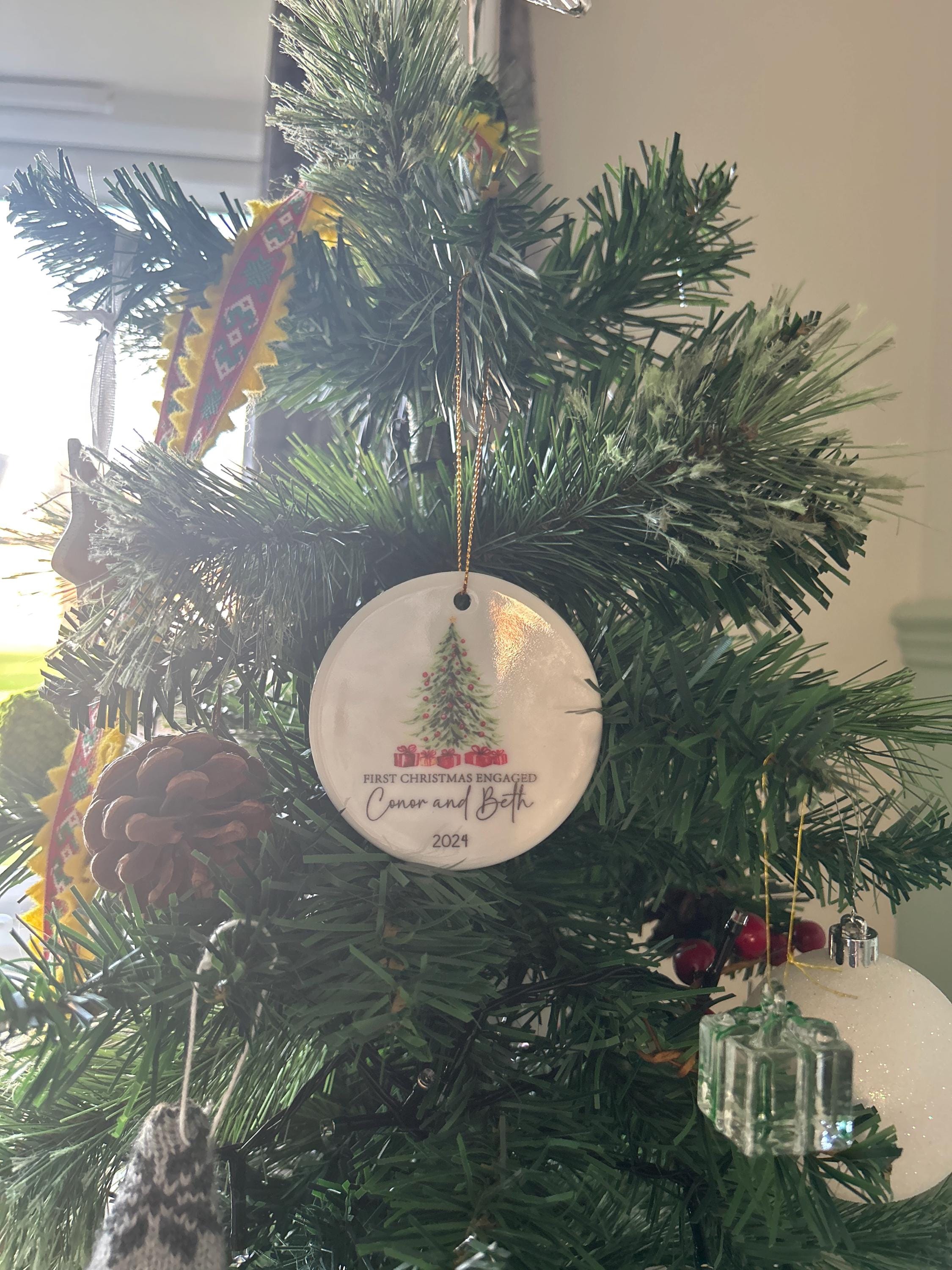 First Christmas Engaged Ornament, Engagement Gifts Ornament, 1st Christmas Engaged Baubles, Keepsake Gifts, Gifts for Couple