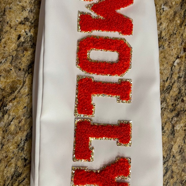 Chenille & Glitter Varsity Letter Patch - White main image 0