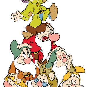 Snow White and Seven Dwarfs - Digital Download SVG - Etsy