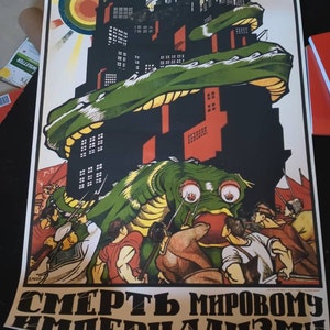 1919年 世界帝国主義の終焉を訴えるポスタープリント、プロパガンダ