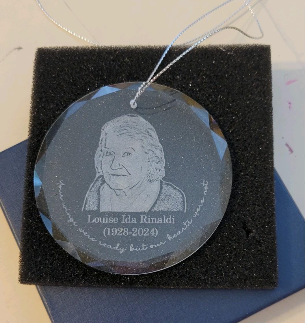 Personalized Memorial Crystal Ornament, Engraved Photo Christmas Ornament, Loss of Father Gift, Sympathy Gift, Remembrance Gift