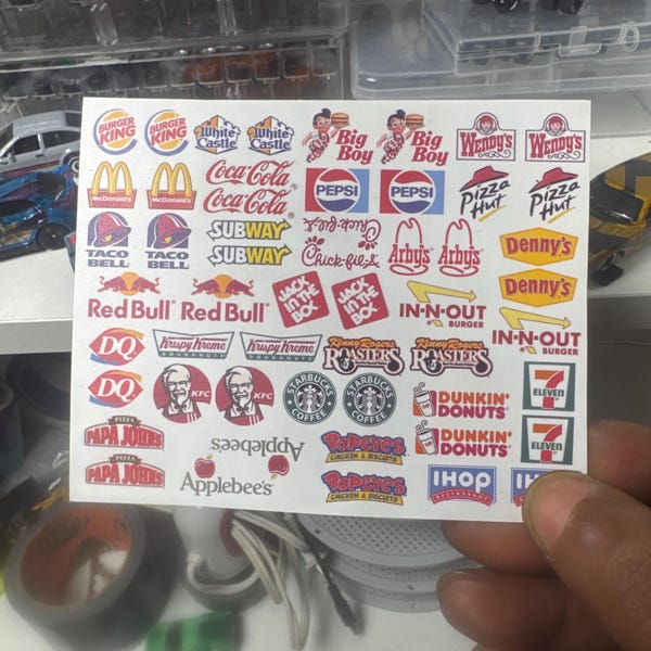 Modecor Food Decals 1/64 Scale Fast Food Water Slide Decals for 1:64 Customs Die Cast - Etsy