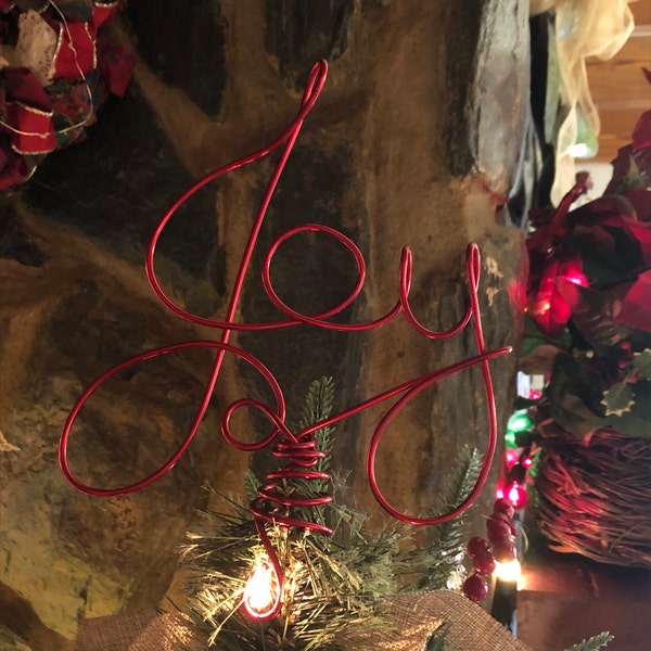 Joy Christmas Tree Topper - Etsy