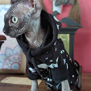 Vampire Fangs Shirt for Sphynx Cats One arm Hole or Two Hole Sphinx Shirts Tiny Scary Mouths Halloween Sphynx Cat Clothing